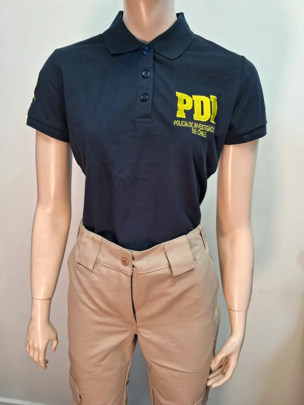 Polera Pique Azul Marino Mujer M/Corta PDI