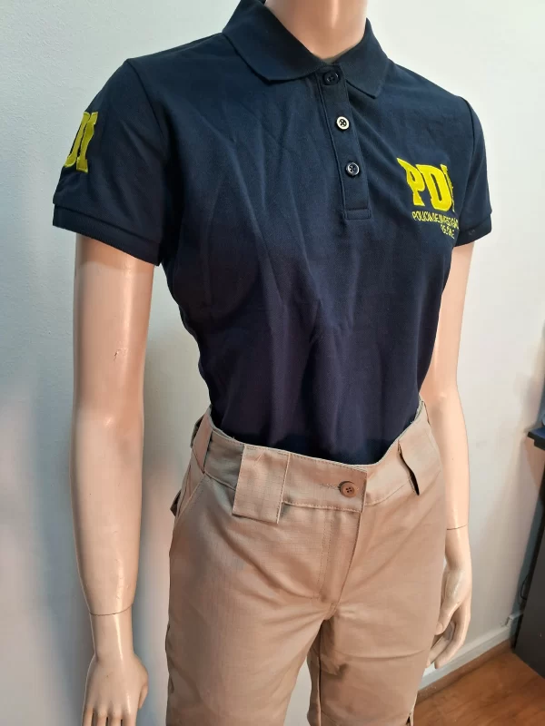 Polera Pique Azul Marino Mujer M/Corta PDI - Imagen 4